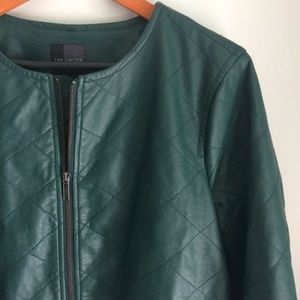 The Limited Faux Leather Bomber Jacket